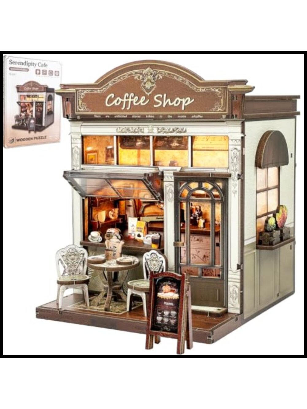 DIY Miniature House Dollhouse Kit Wooden 3D Puzzle Book Nook Adults Teens